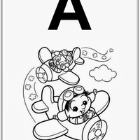 Desenho de Alfabeto da Turma da Monica Letra A para colorir