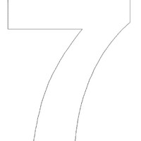 Desenho de Número 7 vazado para colorir