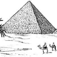 Desenho de Pirâmide egípcia para colorir