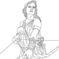 Desenho de Artemis para colorir