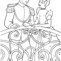 Desenho de Príncipes conversando na sacada para colorir