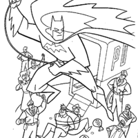 Desenho de Batman lutando para colorir