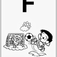 Desenho de Alfabeto da Turma da Monica Letra F para colorir