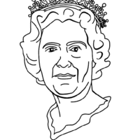 Desenho de Rainha da Inglaterra para colorir