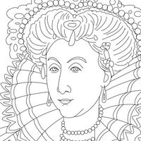 Desenho de Rainha Elizabeth I para colorir
