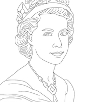 Desenho de Rainha Elizabeth II jovem para colorir