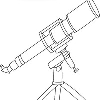 Desenho de Telescópio com tripé para colorir