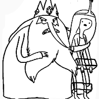 Desenho de Rei Gelado e Princesa Jujuba para colorir