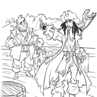 Desenho de Jack sparrow enganando marinheiro para colorir