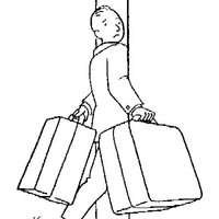 Desenho de Homem carregando mala para colorir