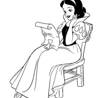 Desenho de Branca de Neve lendo cartinha para colorir