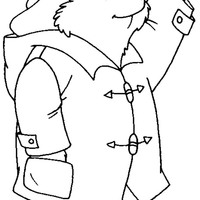 Desenho de Paddington dando tchau para colorir