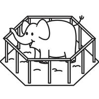 Desenho de Jaula do elefante para colorir