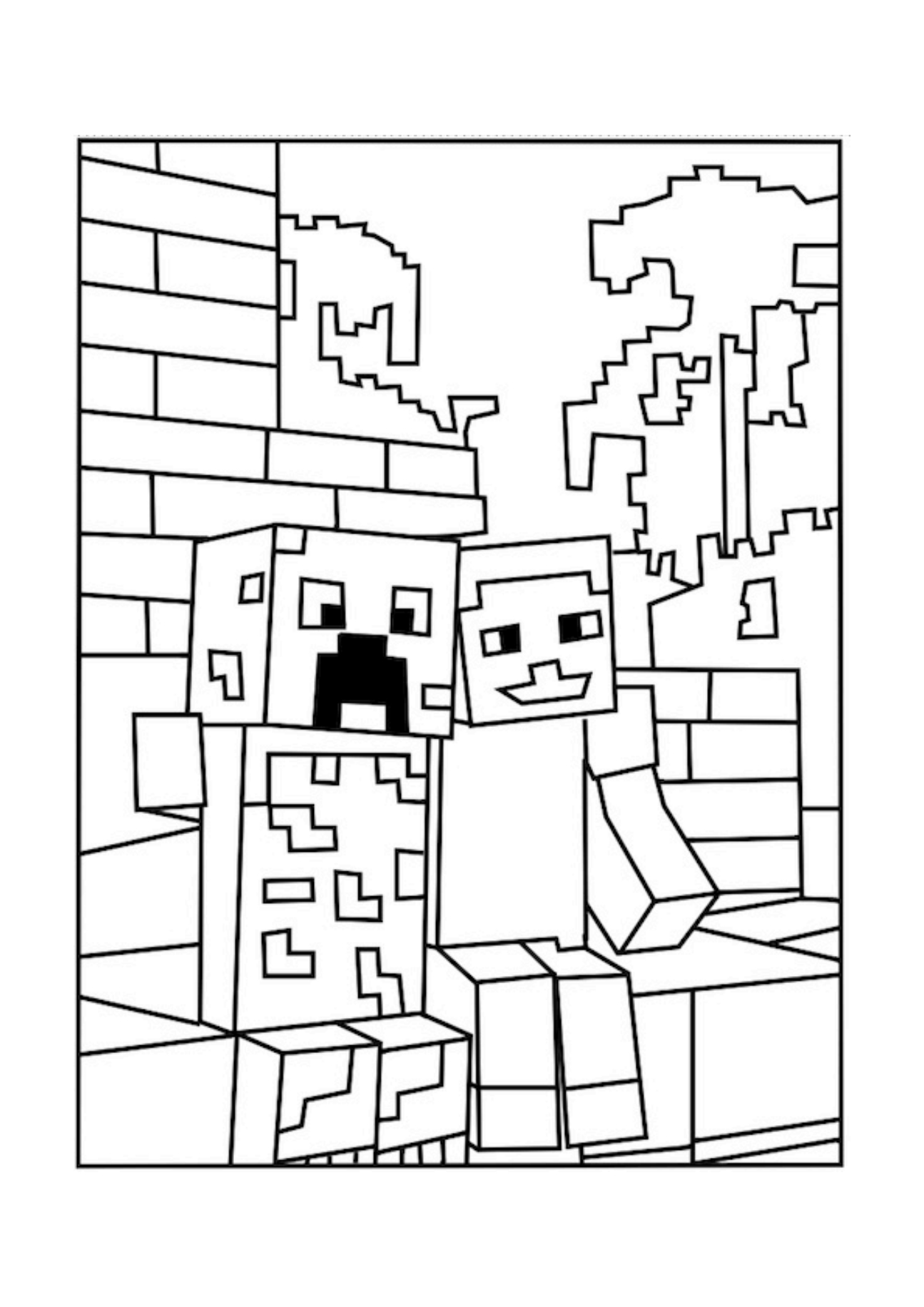 Desenho de Skin cartoon Minecraft para colorir - Tudodesenhos