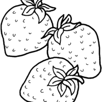 Desenho de Três morangos para colorir