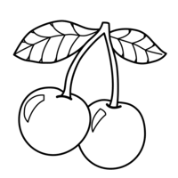 Desenho de Duas cerejas para colorir