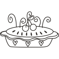 Desenho de Torta de cereja para colorir