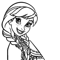 Desenho de Anna Frozen sorrindo para colorir