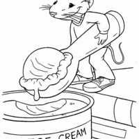 Desenho de Stuart Little comendo sorvete para colorir
