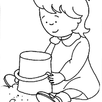 Desenho de Rosie fazendo castelo de areia para colorir