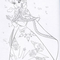 Desenho de Anna Frozen congelando para colorir
