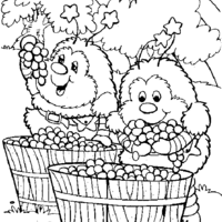 Desenho de Twink e amigo colhendo uvas para colorir