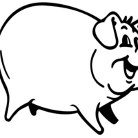 Desenho de Porco grande para colorir