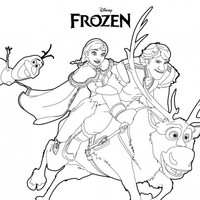 Desenho de Aventuras de Anna e Kristoff para colorir
