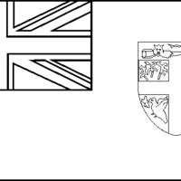 Desenho da bandeiraa de Fiji para colorir
