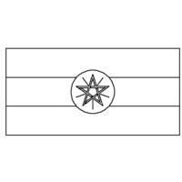Desenho da bandeira da Etiopia para colorir