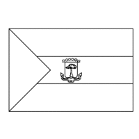 Desenho da bandeira de Guiné-Equatorial para colorir
