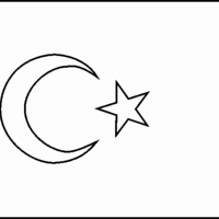Desenho da bandeira da Turquia para colorir