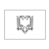 Desenho da bandeira da Albânia para colorir