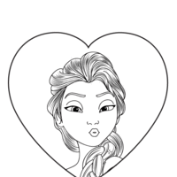 Desenho de Elsa mandando beijo para colorir
