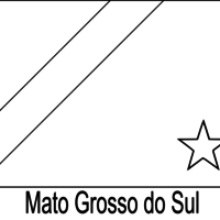 Desenho da bandeira do Mato Grosso do Sul para colorir