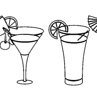 Desenho de Taça de cocktail para colorir