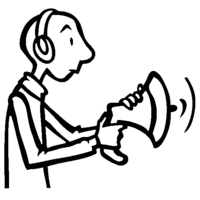 Desenho de Homem com fones de ouvido para colorir
