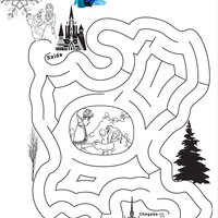 Desenho de Jogo do Labirinto - Elsa e Anna para colorir