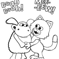 Desenho de Timmy e Mittens bailando juntos para colorir