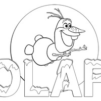 Desenho de Olaf voando para colorir