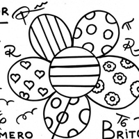 Desenho de Romero Britto flor para colorir