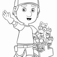 Desenho de Manny carregando ferramentas para colorir
