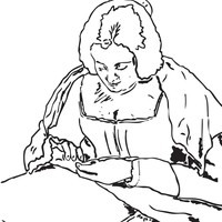 Desenho de Velha cigana para colorir