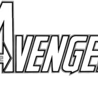 Desenho de Logo Vingadores em Inglês para colorir