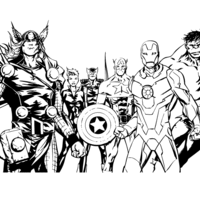 Desenho de Personagens de Vingadores para colorir