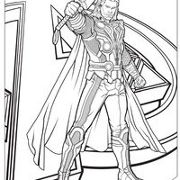 Desenho de Thor Avengers para colorir