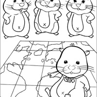 Desenho de Zhu Zhu Pets brincando de World para colorir