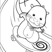 Desenho de Zhu Zhu Pets na pista de skate para colorir