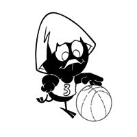 Desenho de Calimero jogando basquete para colorir