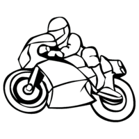 Desenho de Corrida de moto para colorir
